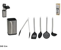 6 metalinių virtuvės įrankių rinkinys, 35 x 10 x 10 cm, KITCHEN&amp;GO