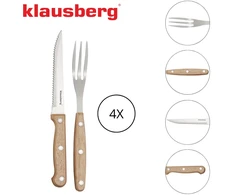 8 dalių kepsnių ir BBQ rinkinys, nerūdijantis plienas ir mediena, Klausberg KB 7976