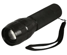 Aliumininis LED žibintuvėlis, 3 vatai, juodas, 3 švietimo režimai, 4002711, Heitech