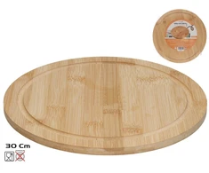 Apvali bambukinė pjaustymo lentelė 1 x 30 x 30 cm, KITCHEN&amp;GO