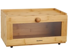 Bambukinė duonos dėžė su akrilo priekiu, 40 × 24,5 × 19 cm, Klausberg KB 7924