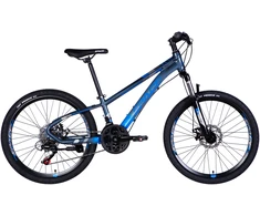 Blue Teenage bike 24″ Formula AL TopVelo SPACE MERCURY DD FR, 28 cm frame, pilka-mėlynas