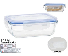 Borosilikatinio stiklo laikymo indas su vožtuvu, 370 ml, matmenys 5,5 × 15,5 × 11,5 cm, KITCHEN&amp;GO