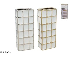 Keraminė vaza 12 x 7,5 x 29,5 cm, 2 rūšių, DECORLIFE