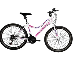 Children's bicycle TopVelo Belderia Rose 24" (Wheel size: 24, Frame size: 24) Baltas/Violetinė pink