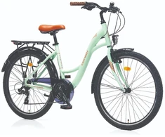 City bike TopVelo CORELLI GLOWIE (Wheel size: 26, Frame size: 44cm) Žalias / smėlio spalvos