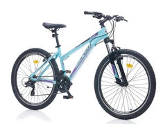 City bike TopVelo CORELLI VIA LADY 1.0 (Wheel size: 26, Frame size: 16) Turquoise / violetinė-pilka
