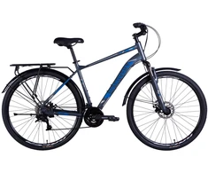 Blue City bike TopVelo Discovery SYMBOL MAN DD CS (Wheel size: 28, Frame size: 20) Pilkas-mėlynas