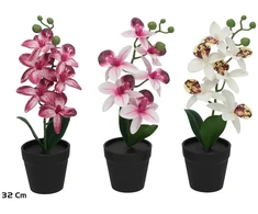Dirbtinė orchidėja vazone 32 cm, 8,5x8,5x28 cm, LITO