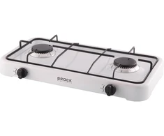 Dviejų žiedų dujinė kaitlentė, balta BROCK GS 002 W