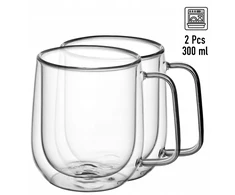 Dvigubų sienelių stiklinių puodelių rinkinys (2 vnt.), 300 ml, Kamille, 9007