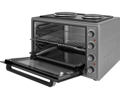 Elektrinė krosnelė Elektrinė orkaitė su kaitlentėmis, 70L, 2000W, kaitlentės 1000+1500W, pilka, 70552, ELITE
