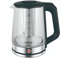 Elektrinis virdulys, 1500W, 2L, stiklinis, su filtru, 555R51230R, Rosberg
