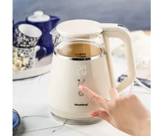 Elektrinis virdulys Klausberg KB 7893 pagamintas iš stiklo su LED skydeliu, tūris 1,0 l ir galia 110
