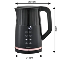 Elektrinis virdulys Klausberg KB 7896, LED temperatūros skydelis, tūris 1,7 l, galia 2200 W