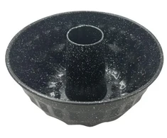 Forma, metalinė, apvali su skylute, nepridegančia danga, juoda, 22 cm skersmens, Klausberg, KB 7839