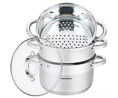 Garų puodas Garo katilas, plieno, rinkinys 4 vnt Ø20cm, 3.1L, Klausberg.