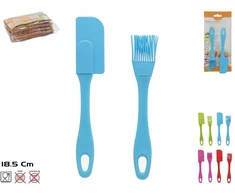 Gerimport Silikoninės virtuvinės mentelės ir šepetėliai, 2 vnt. rinkinys, 4 spalvų variantai, 18,5 cm