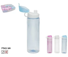 Gertuvė Skaidrus plastikinis butelis su vandens vonelėmis 750 ml 3 spalvų 7,5x6,5x20 cm Summer Enjoy