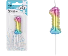 Gimtadienio žvakutė Jelly 1, 6.5 x 1 x 16, 72025, RAVI Decor