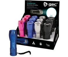Gsc Evolution Aliumininis žibintuvėlis su 9 LED – 12 vnt. demonstracinėje dėžutėje, 001600889