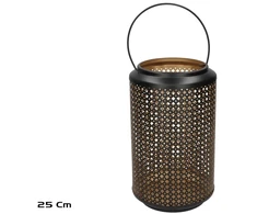 Juoda Kaia žibintas, 25 cm, 15.00 x 15.00 x 25.00, GARDEN ENJOY
