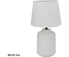 Keraminė stalinė lempa Papalu, balta, 18.00 × 18.00 × 30.50 cm, DECORLIFE