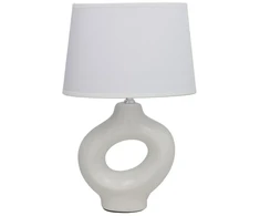 Keraminė stalinė lempa Portet, balta, 14.00 × 23.00 × 36.00 cm, DECORLIFE