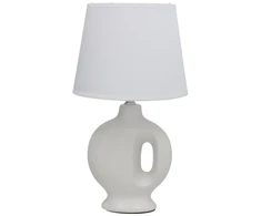 Keraminė stalinė lempa Seville, balta, 20.00 × 20.00 × 33.00 cm, DECORLIFE