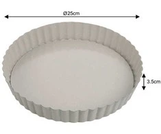 King Hoff Pyragų forma su nuimamu dugnu, 25 cm skersmens, anglinio plieno, marmurinė nelimpanti danga, smėlio spalvos, „Kinghoff“, kh-1969