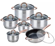 King Hoff Puodų rinkinys, 12 vnt., rožinio aukso spalvos KINGHoff KH 1766