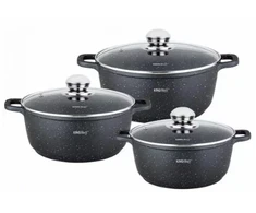 King Hoff Puodų rinkinys, 6 dalys, plieniniai, Ø20x8cm 2,3l, Ø24x1,5cm 4,5l, Ø2x12,5cm 6,5l, KH 1606, Kinghoff