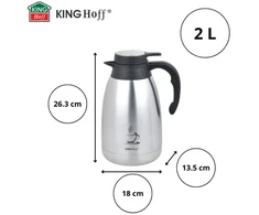 King Hoff Termosas, plieno, 2 L, dvigubų sienelių, KINGHoff, KH 1994