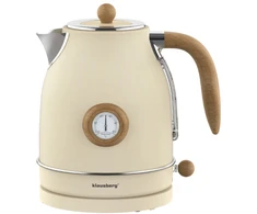 Klausberg Retro stiliaus elektrinis virdulys su termometru, 1,7 l, kreminės spalvos, 2200 W, KB 9006, Klausber