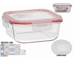 Kvadratinė pietų dėžutė 1200 ml, 7,5 x 18 x 18 cm, KITCHEN&amp;GO