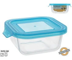 Kvadratinė stiklinė pietų dėžutė 320 ml, 5 x 13,2 x 11,7 cm, KITCHEN&amp;GO