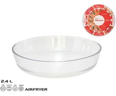 Didelė apvali stiklinė kepimo forma 2,4 l, 5,5 x 26,5 x 26,5 cm, MARINEX