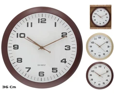 Medžio efekto sieninis laikrodis 36 cm, 2 rūšių, 36 x 36 x 4,5 cm, DECORLIFE