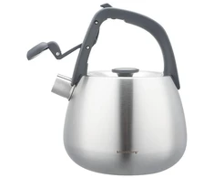 Nerūdijančio plieno arbatinukas su švilpuku, matinės sidabro spalvos, talpa 2.5 l, Klausberg, KB 777