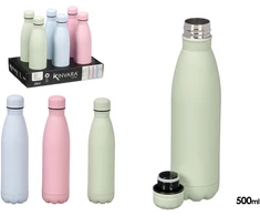 Nerūdijančio plieno gertuvė, 3 spalvos, 500 ml, 26,5 × 5,5 × 5,5 cm, 13770, KINVARA