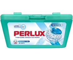 PERLUX skalbimo kapsulės baltiems audiniams, 20 vnt. Dėžėje 12 pakuočių.