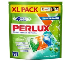 PERLUX universalios skalbimo kapsulės, 26 vnt., minkšta pakuotė. Dėžėje 6 pakuotės.