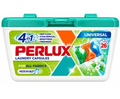 PERLUX universalios skysto skalbiklio kapsulės, 26 vnt. Dėžėje 8 pakuotės.