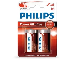 PHILIPS alkaline LR14 (C) šarminės baterijos, 2 vnt./lizdinėje pakuotėje, 009000313