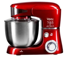 Plakiklis Oliver Voltz Planetarinis maišytuvas, 1600 W, 5 l, nerūdijantis plienas, 6 greičiai + pulsavimas, LED, raudonas,