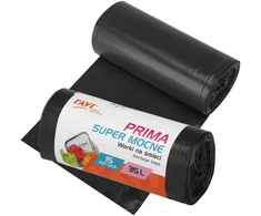 PRIMA LDPE šiukšlių maišai 35 l, 52 x 57 cm, 15 vnt., juodi, 13 x 5.3 x 5.3, 00765, Simple Solution