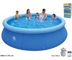 Pripučiamas baseinas su filtru, 360 cm x 360 cm, aukštis 76 cm, AVENLI