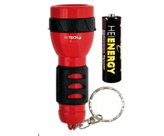 Raudonas žibintuvėlis su 1 LED, ilgis 8 cm, 4003556, Heitech