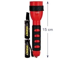 Raudonas žibintuvėlis su 5 LED, ilgis 15 cm, 4003557, Heitech
