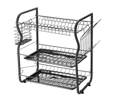 Rosberg 55R53000OB indų džiovyklė, 3 lygiai, 43×24×45 cm, juoda